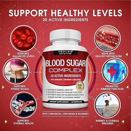 Blood Sugar Complex™ - Soporte Metabólico Natural con Vitaminas y Extractos Botánicos para Controlar Antojos y Regular la Glucosa.