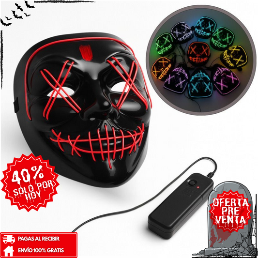 🎃 Oferta Especial Halloween: Máscara LED La Purga con 40% OFF