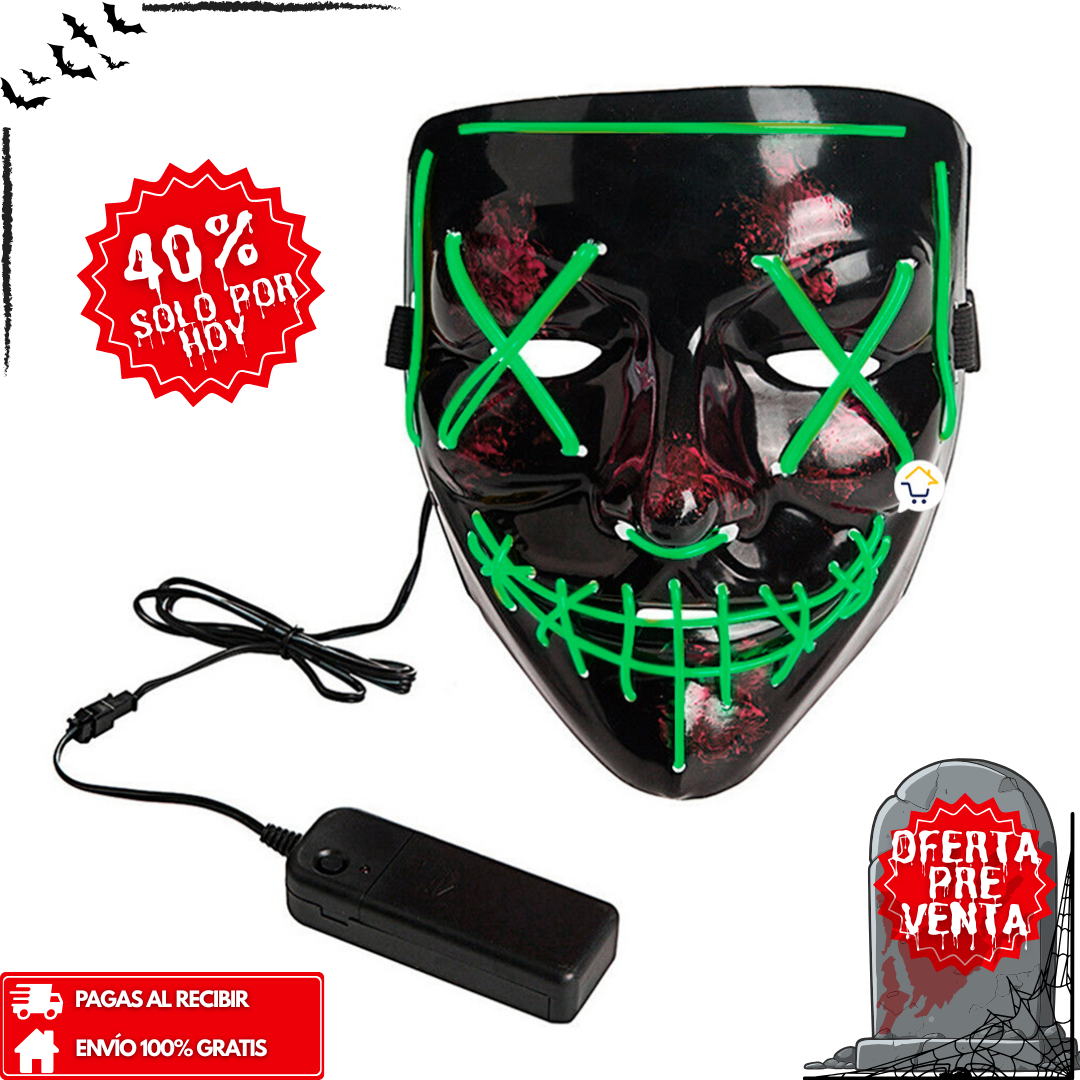🎃 Oferta Especial Halloween: Máscara LED La Purga con 40% OFF