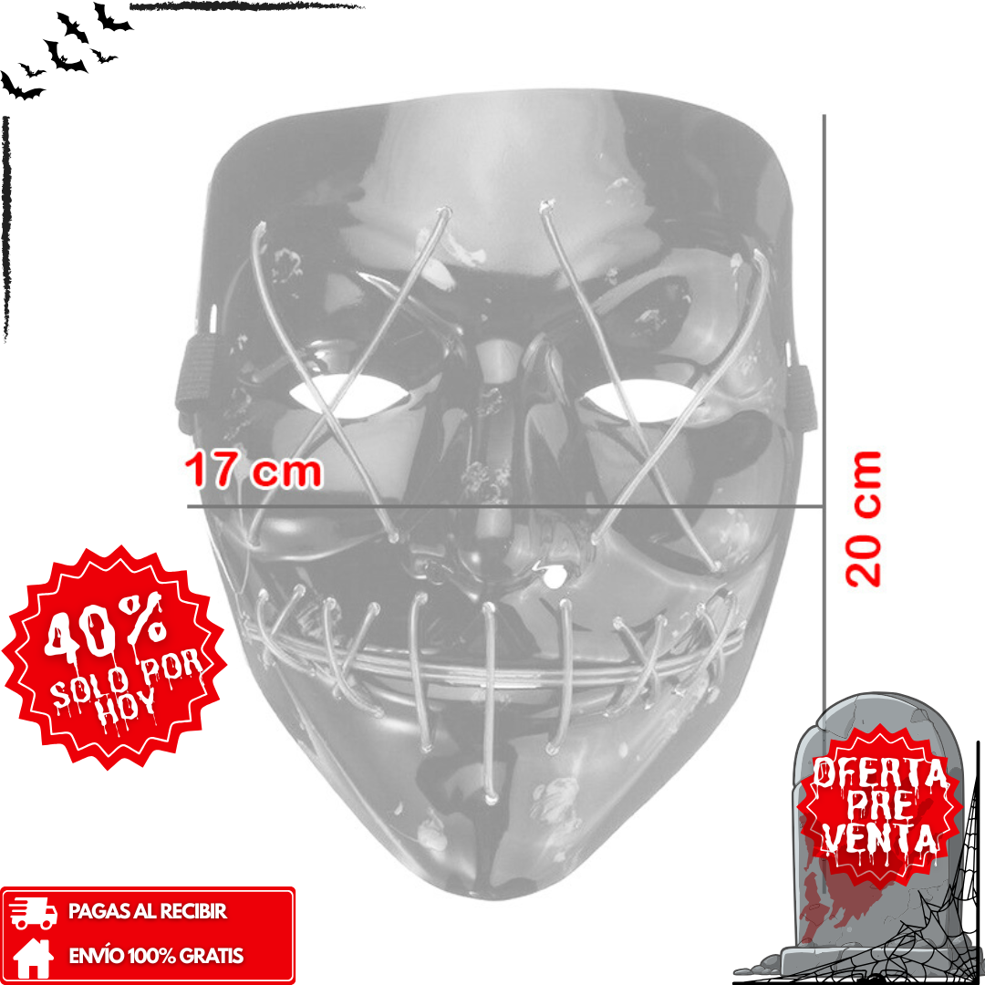 🎃 Oferta Especial Halloween: Máscara LED La Purga con 40% OFF